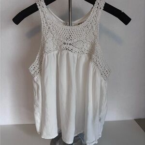 Rip Curl White Crochet Tank Top Small